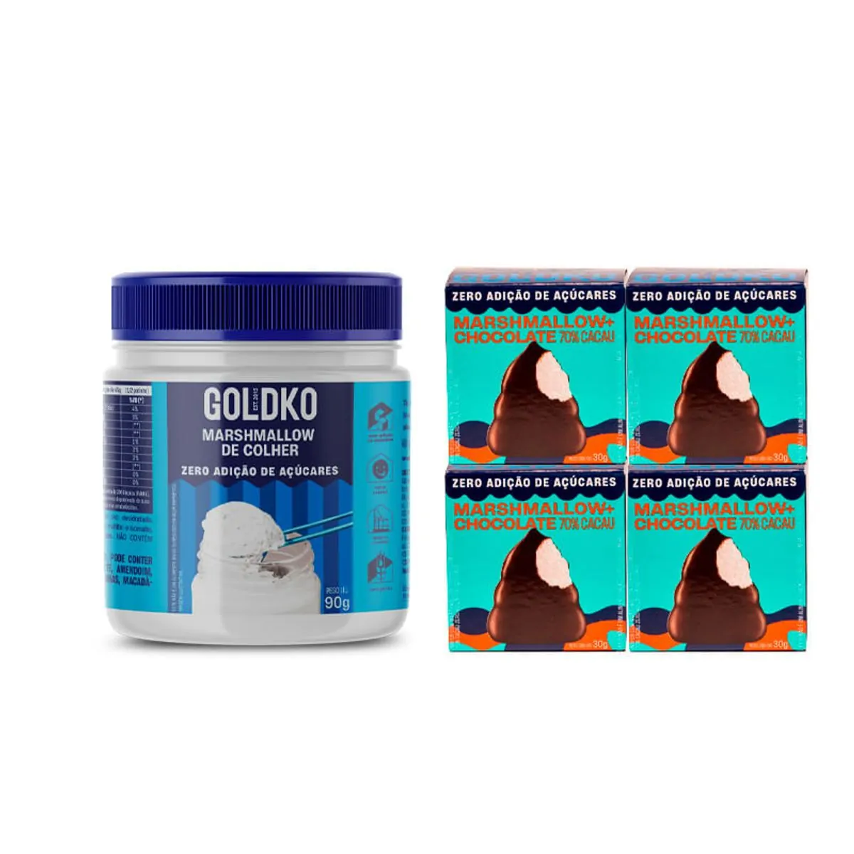 Potinho Marshmallow + 4 musas 70% cacau zero adição de açúcares