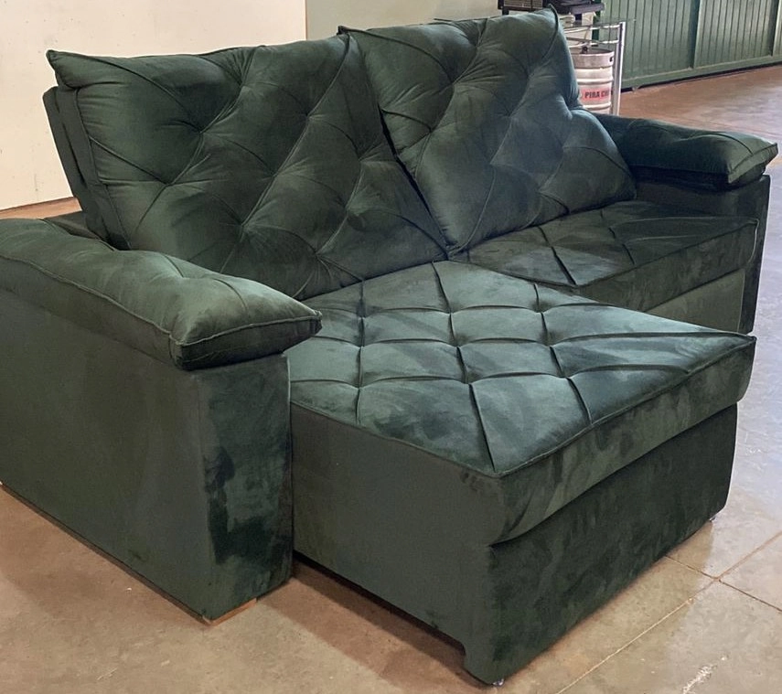 Estofado New York Veludo Marrom 2.50m 667 00480 2 Estofados Maciel