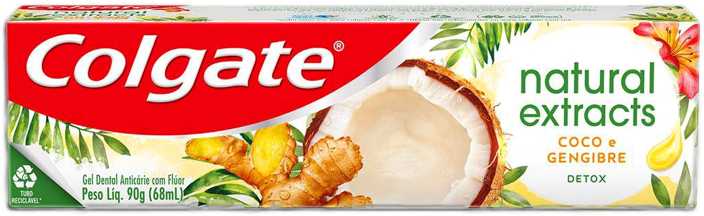 Gel Dental Coco E Gengibre Colgate Natural Extracts Detox Caixa 90g