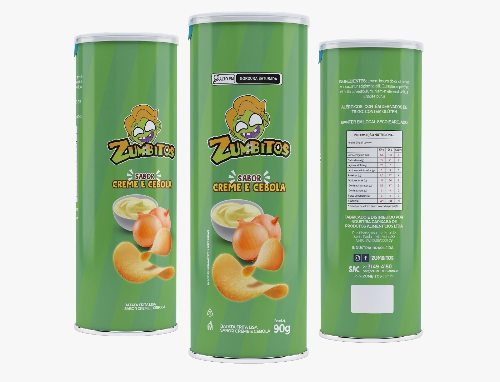 Batata Zumbitos Creme Cebola 90g Tubo