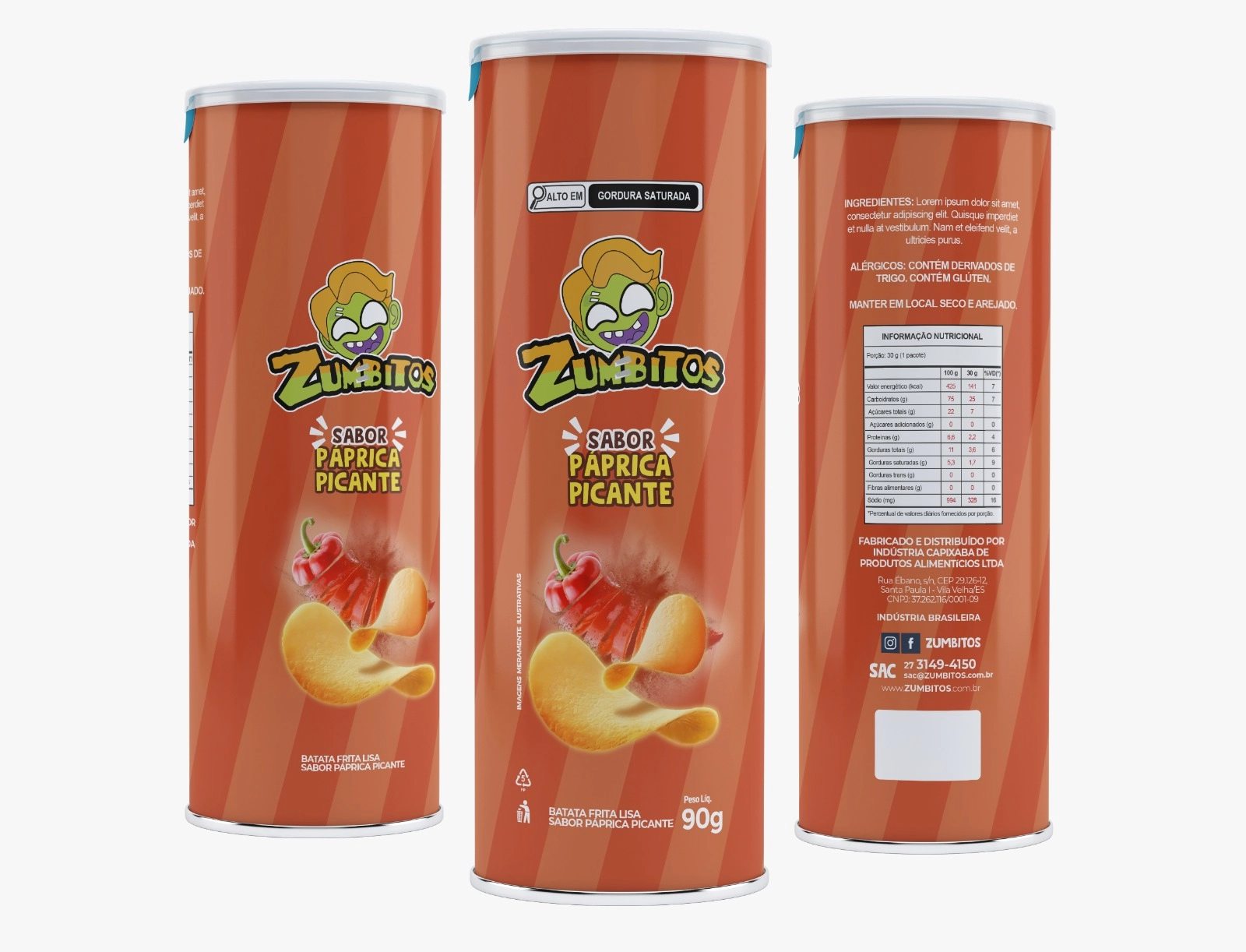 Batata Zumbitos Paprica Picante 90g Tubo