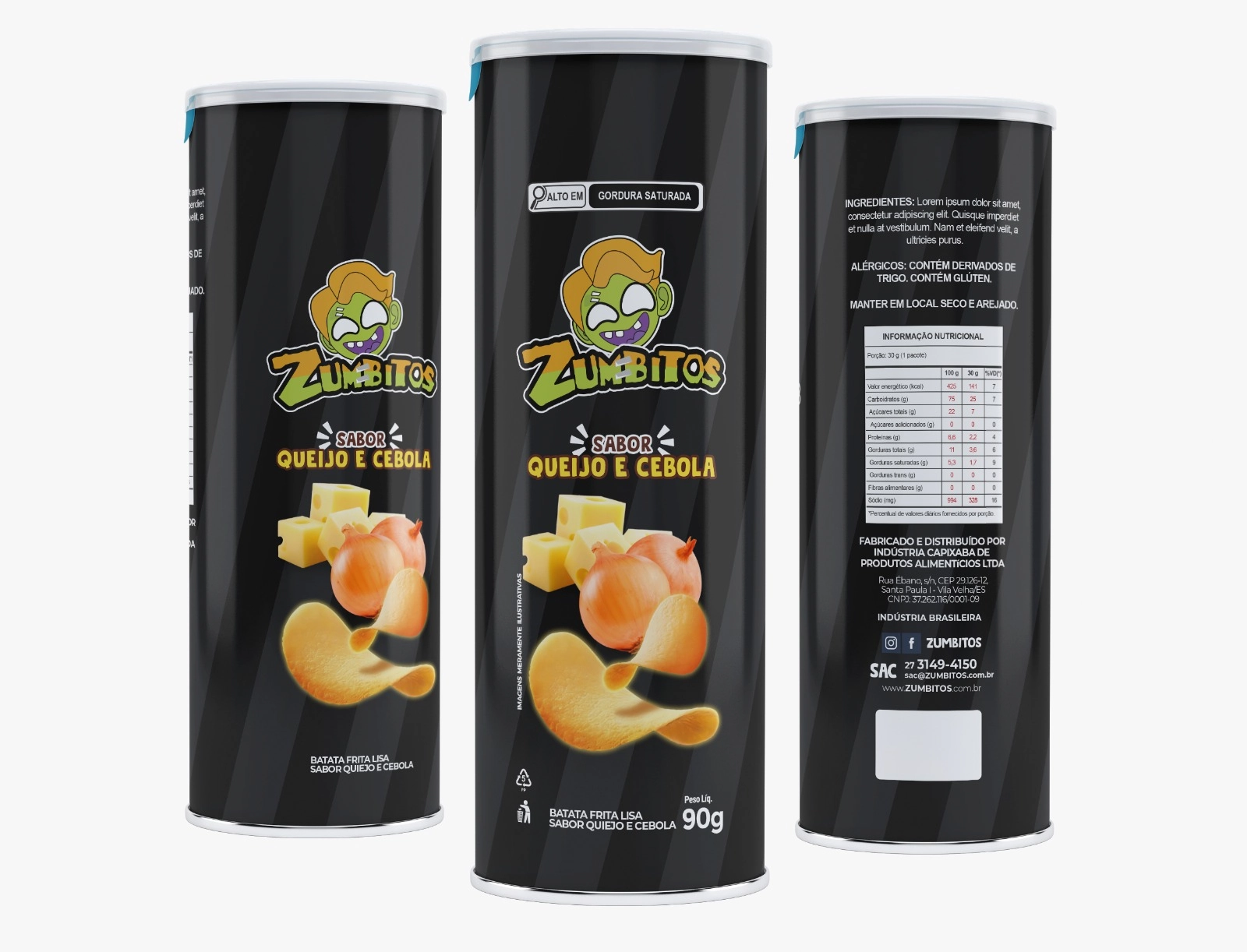 Batata Zumbitos Queijo Cebola 90g Tubo