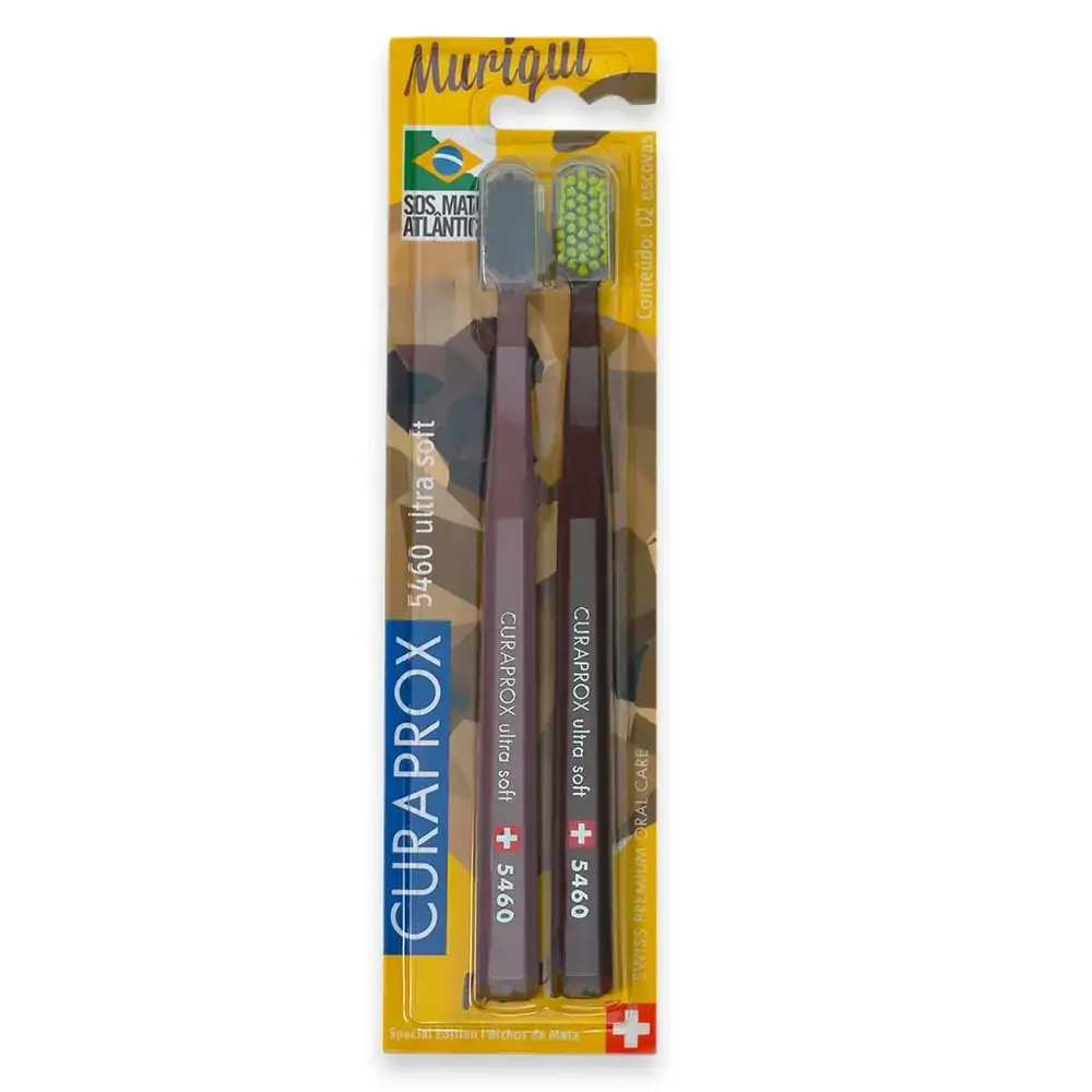 Escova Dental 5460 Adulto SOS Mata Atlântica Muriqui-do-Norte com 2 - Curaprox