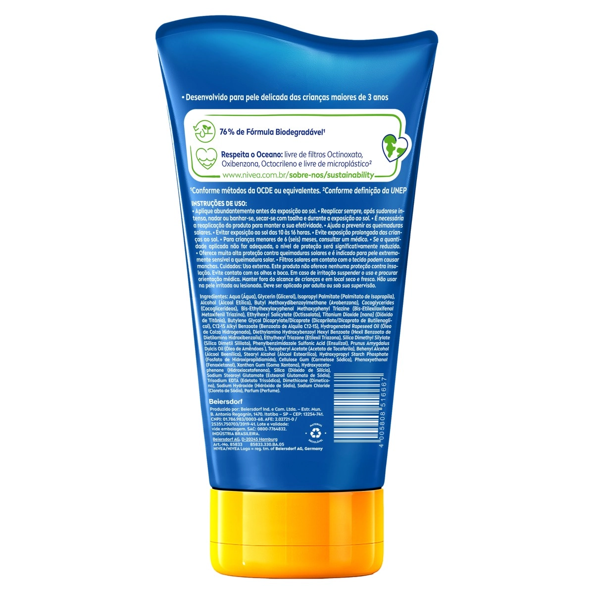Protetor Solar Infantil Fps 60 Nivea Sun Kids Bisnaga 150ml