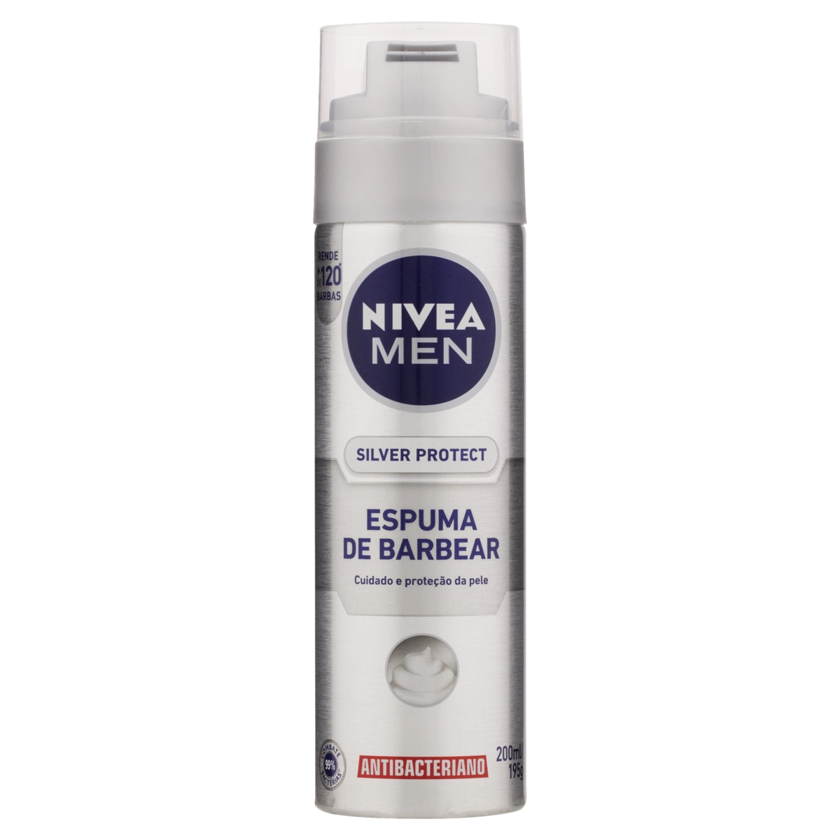 Espuma De Barbear Silver Protect Nivea Men Frasco 200ml