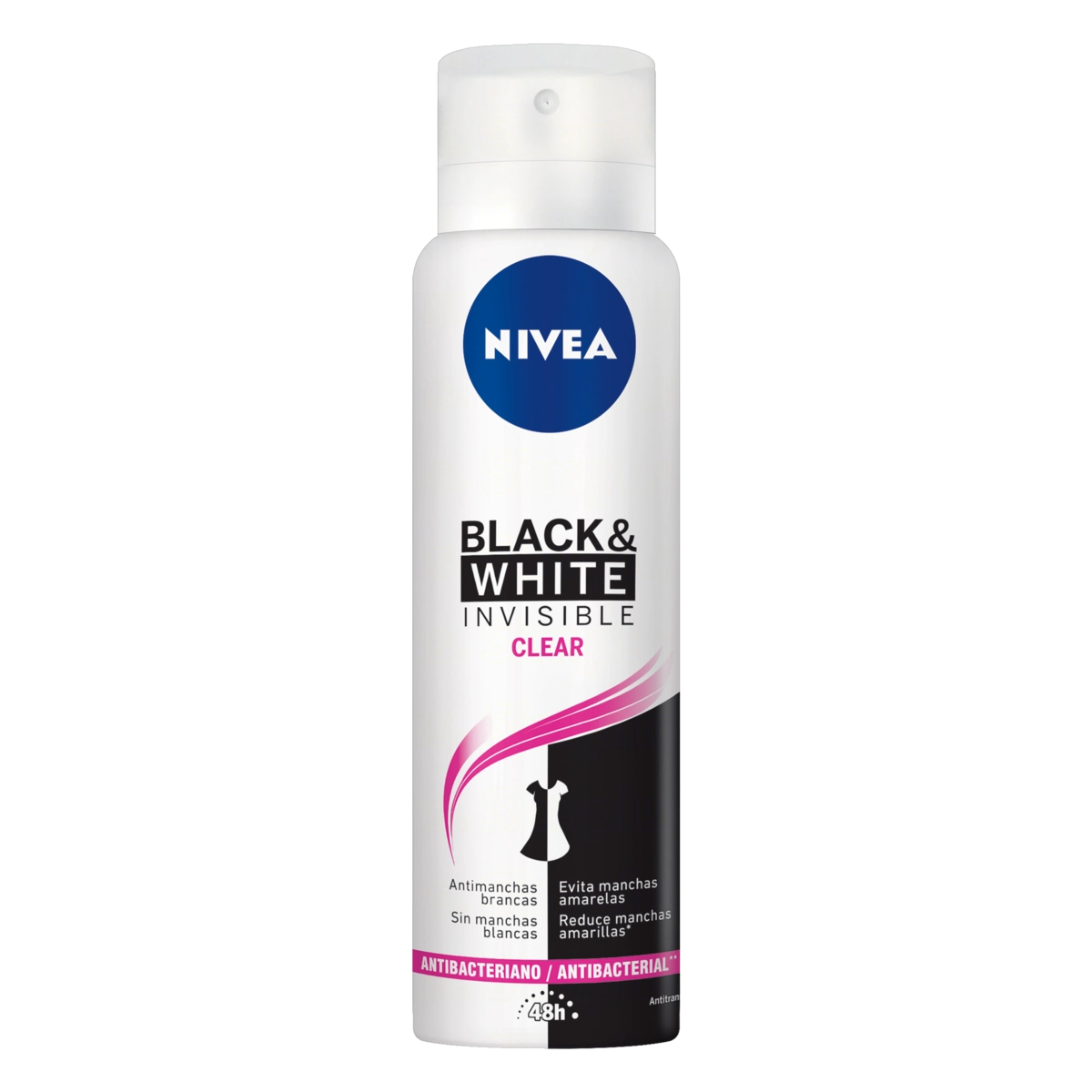 Antitranspirante Aerossol Nivea Invisible For Black White Clear 150ml Spray