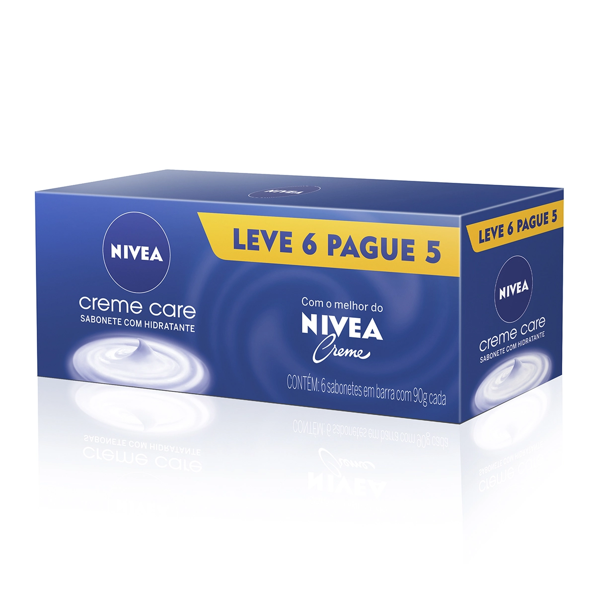 Pack Sabonete Barra Hidratante Nivea Creme Care 90g Leve 6 Pague 5 Unidades