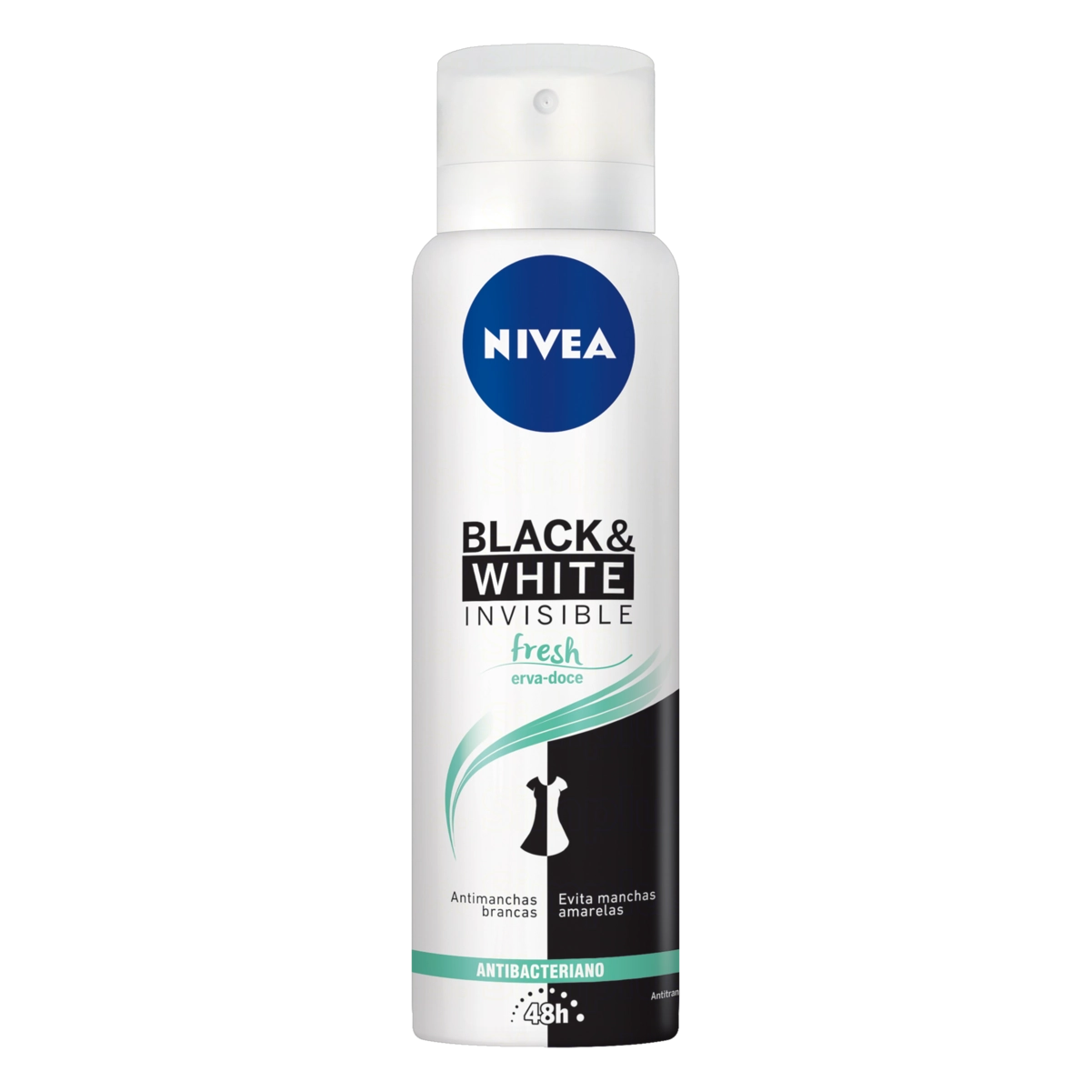 Antitranspirante Aerossol Fresh Erva Doce Nivea Invisible For Black White 150ml Spray