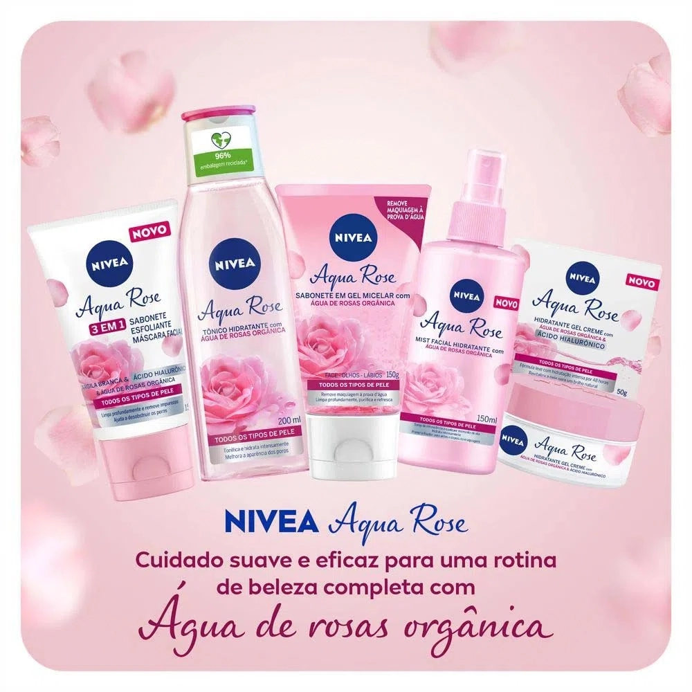 Sabonete Gel Micelar Facial água De Rosas Nivea Bisnaga 150ml
