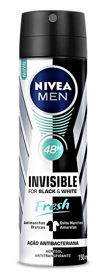 Pack Antitranspirante Aerossol Invisible Black White Fresh Nivea Men 2 Unidades 150ml Cada Spray Lev