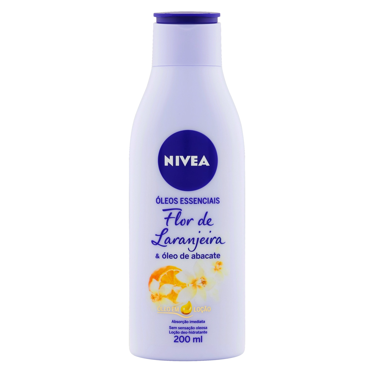 Loção Deo Hidratante Flor De Laranjeira óleo De Abacate Nivea óleos Essenciais Frasco 200ml