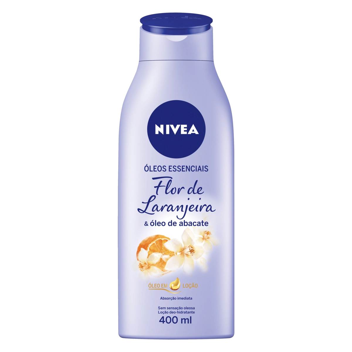 Loção Deo Hidratante Flor De Laranjeira óleo De Abacate Nivea óleos Essenciais Frasco 400ml