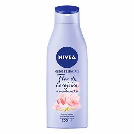 Loção Deo Hidratante Flor De Cerejeira óleo De Jojoba Nivea óleos Essenciais Frasco 200ml