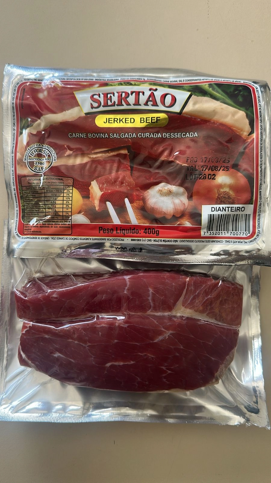 Saborito Jerked Beef Diant 10k 25x400g