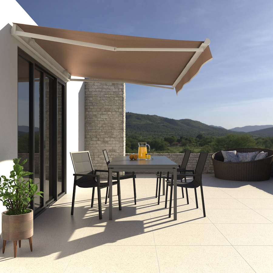 Toldo Retrátil Poliéster Bege 2,90x2,00m Hoggan