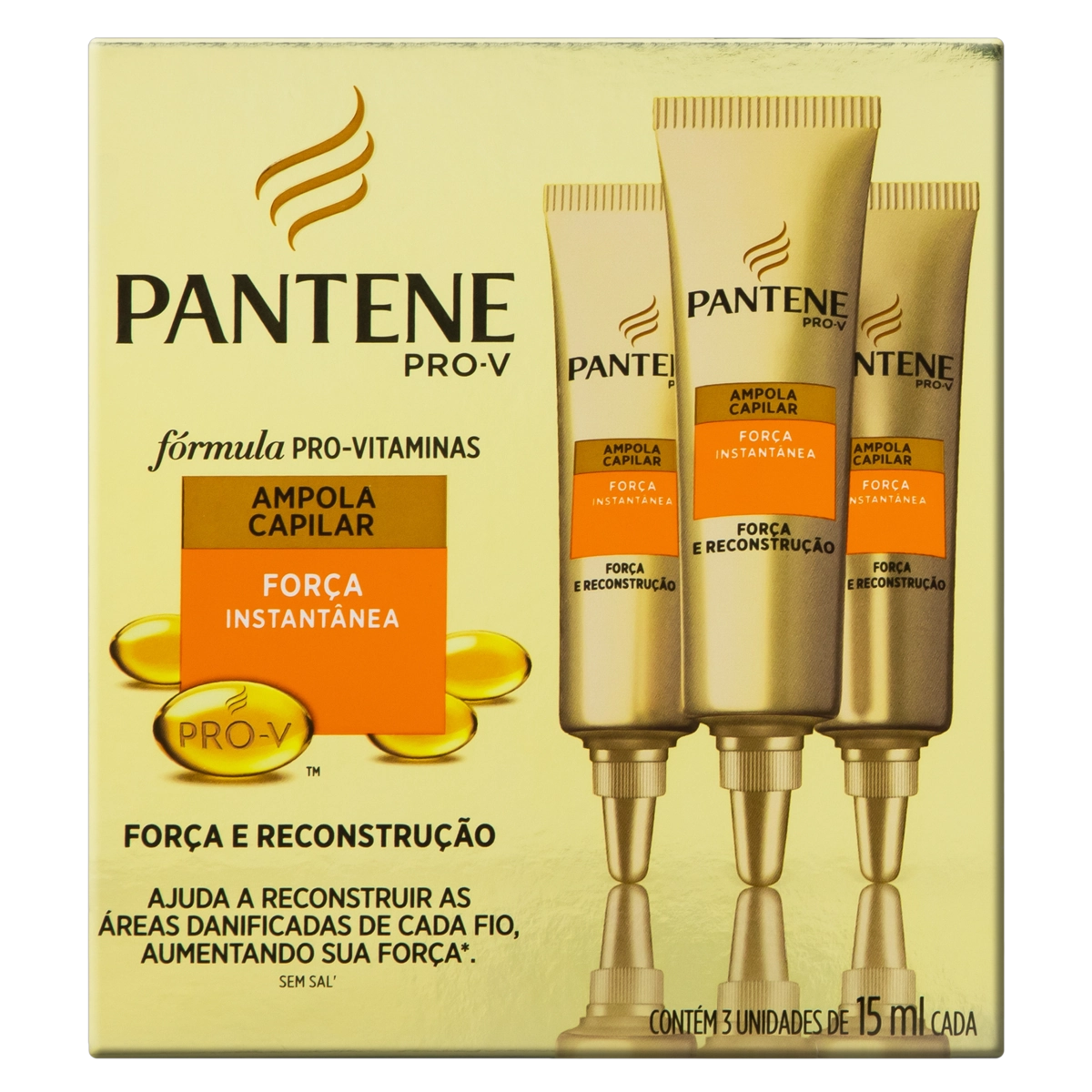 Ampola De Tratamento Capilar Pantene Nutrição Umectante Caixa 3 Unidades 15ml Cada