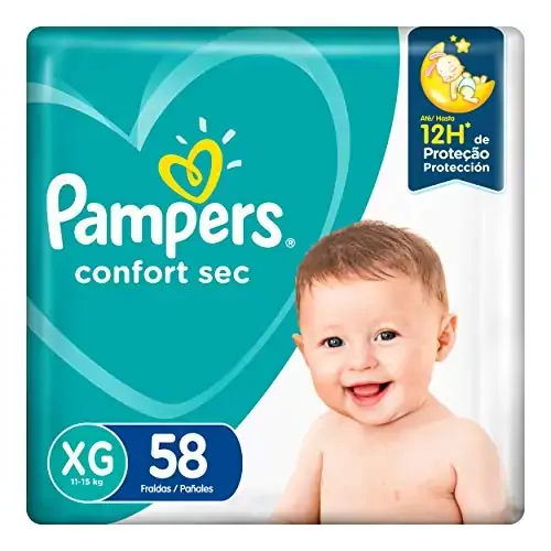 Fralda Descartável Infantil Pampers Confort Sec Xg Pacote 54 Unidades Leve Mais Pague Menos