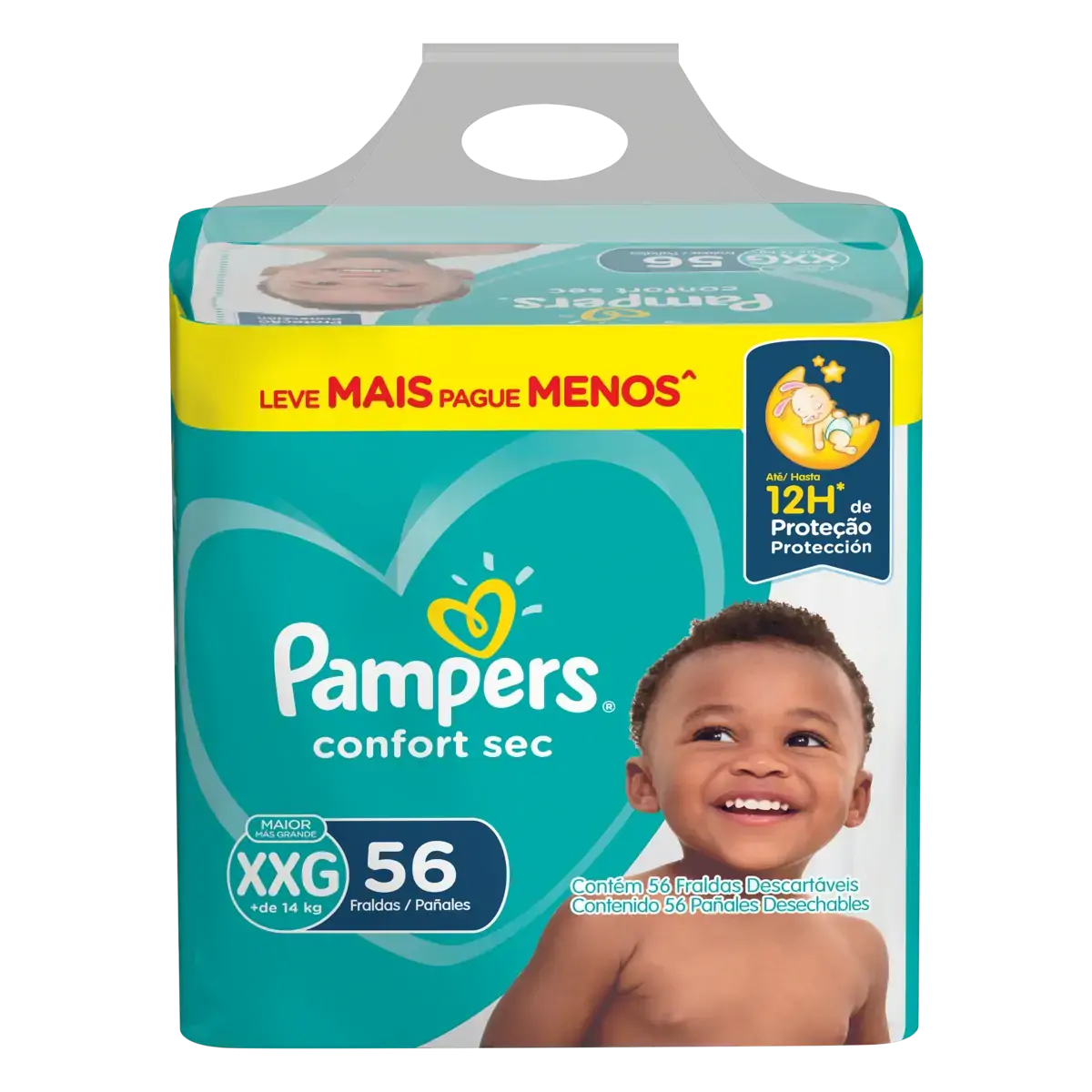 Fralda Descartável Infantil Pampers Confort Sec Xxg Pacote 52 Unidades Leve Mais Pague Menos