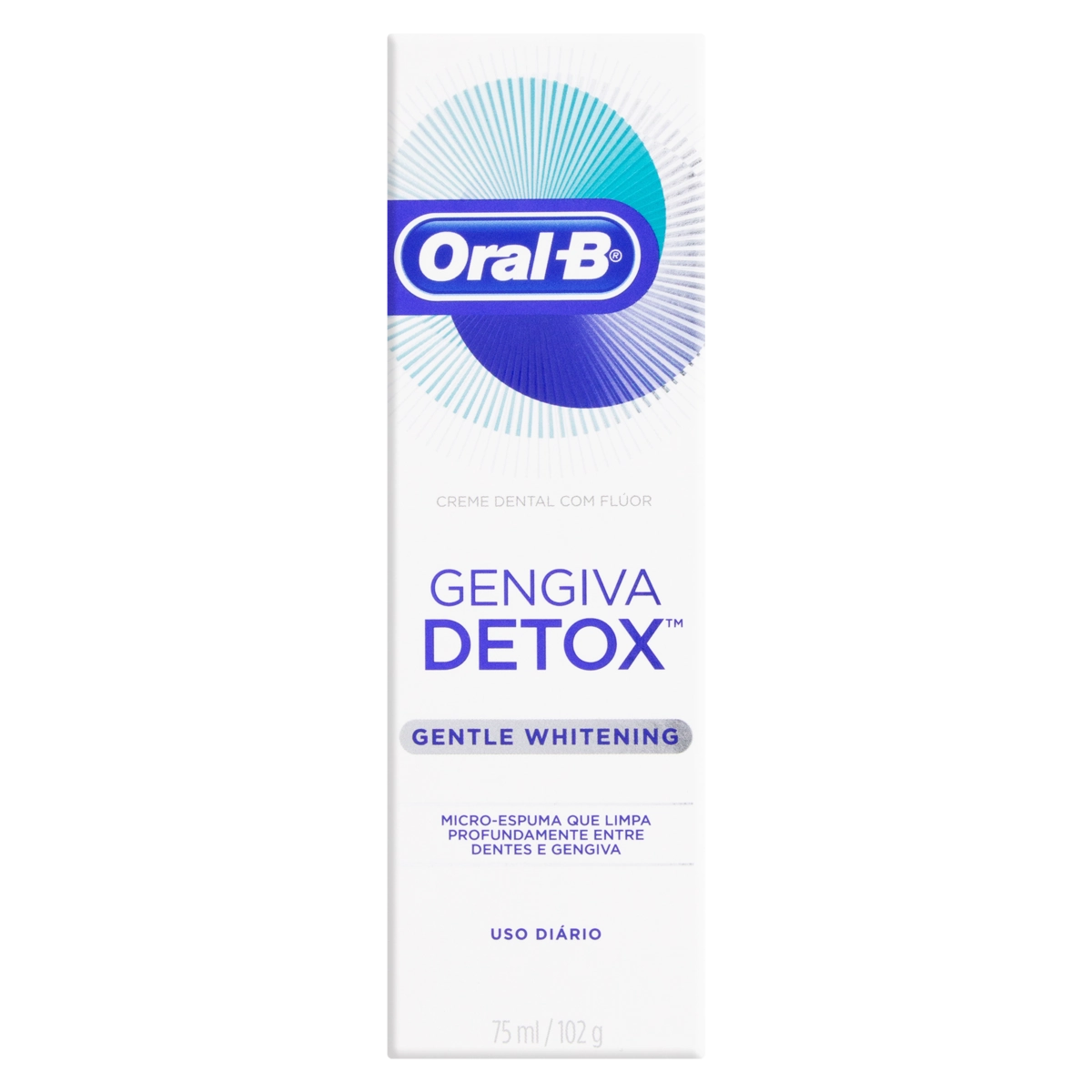 Creme Dental Com Flúor Gentle Whitening Oral B Gengiva Detox Caixa 102g