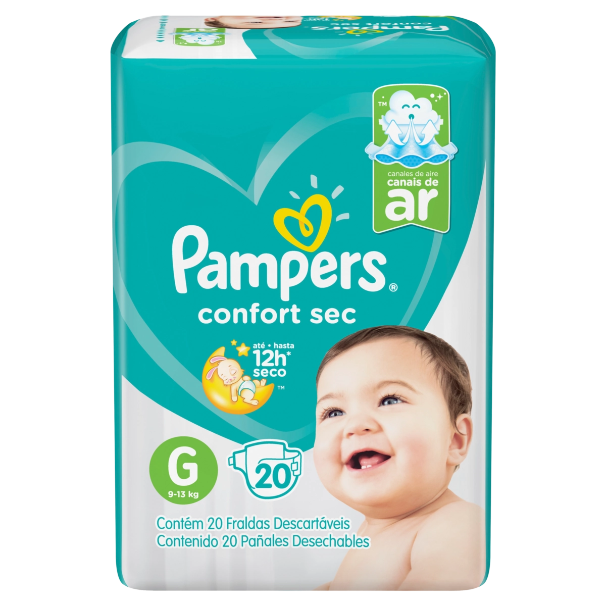 Fralda Descartável Infantil Pampers Confort Sec G Pacote 20 Unidades