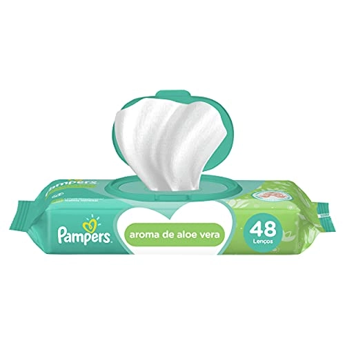 Lenço Umedecido Infantil Aloe Vera Pampers Pacote 48 Unidades