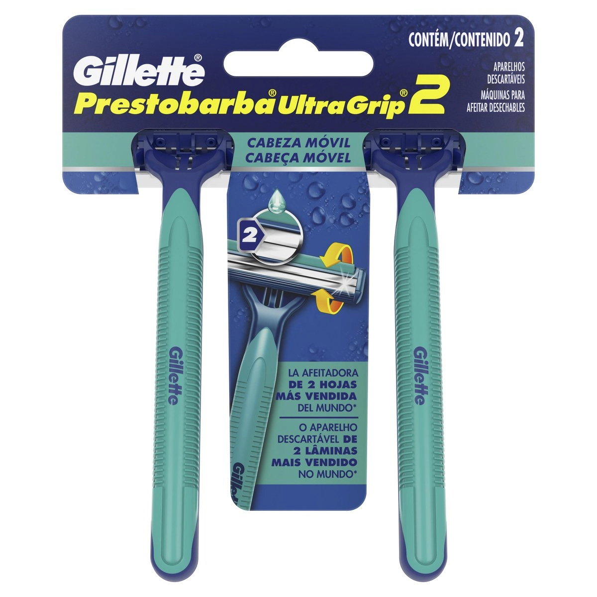 Pack Aparelho Descartável Para Barbear Cabeça Móvel Gillette Prestobarba Ultragrip 10 Unidades