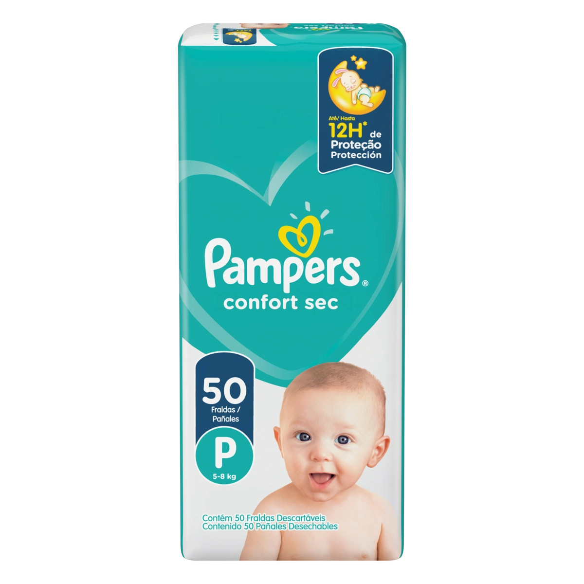 Fralda Descartável Infantil Pampers Confort Sec P Pacote 50 Unidades