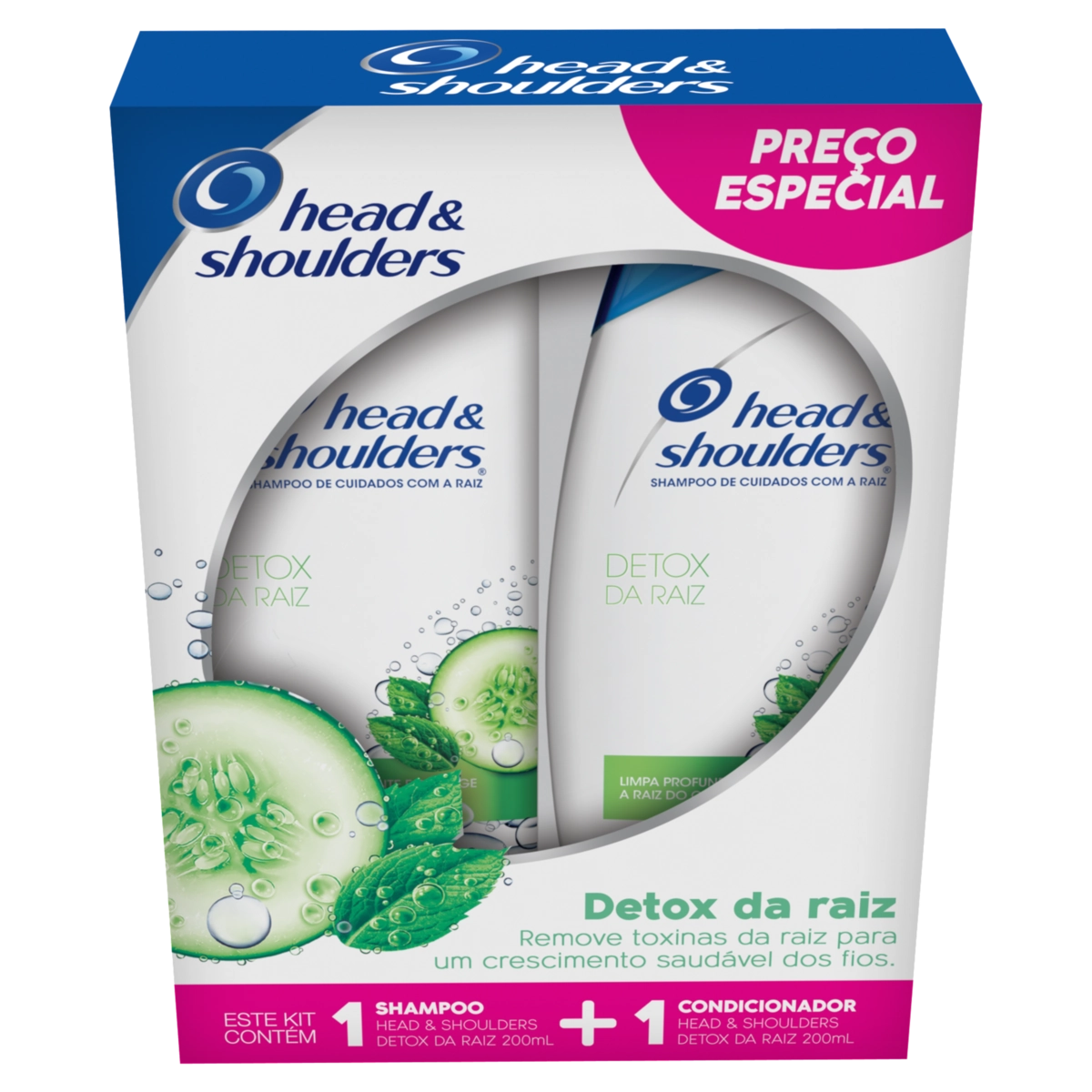 Kit Shampoo Condicionador Head Shoulders Detox Da Raiz 200ml Cada