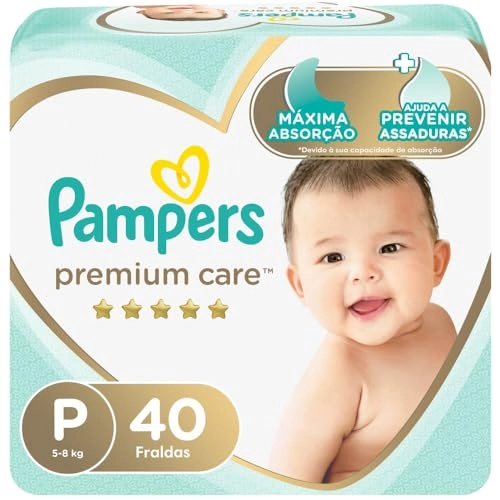Fralda Descartável Infantil Pampers Premium Care P Pacote 40 Unidades