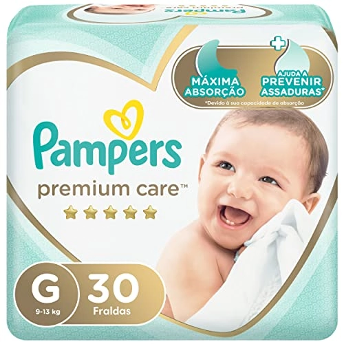 Fralda Descartável Infantil Pampers Premium Care G Pacote 30 Unidades