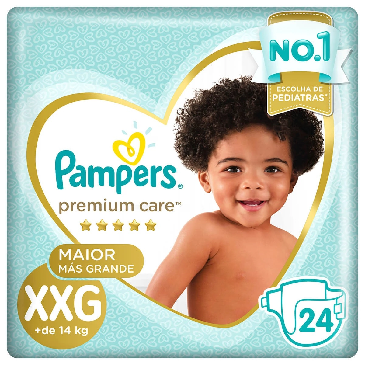 Fralda Descartável Infantil Pampers Premium Care Xxg Pacote 24 Unidades