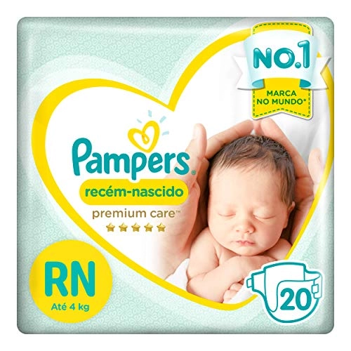 Fralda Descartável Recém Nascido Pampers Premium Care Rn Pacote 20 Unidades