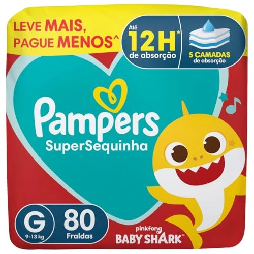 Fralda Descartável Infantil Pampers Supersec G Pacote 80 Unidades Leve Mais Pague Menos