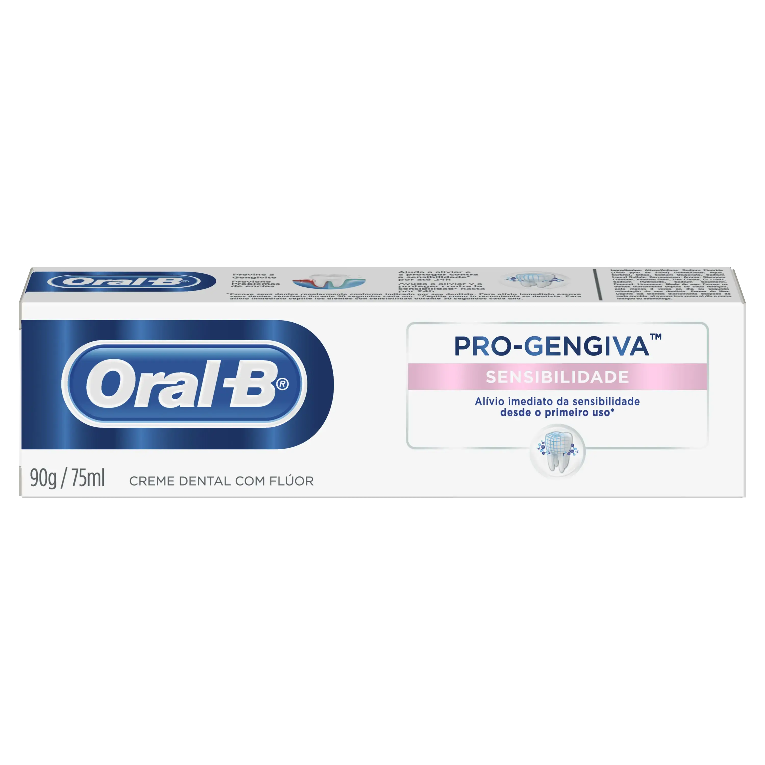 Creme Dental Com Flúor Sensibilidade Oral B Pro Gengiva Caixa 90g