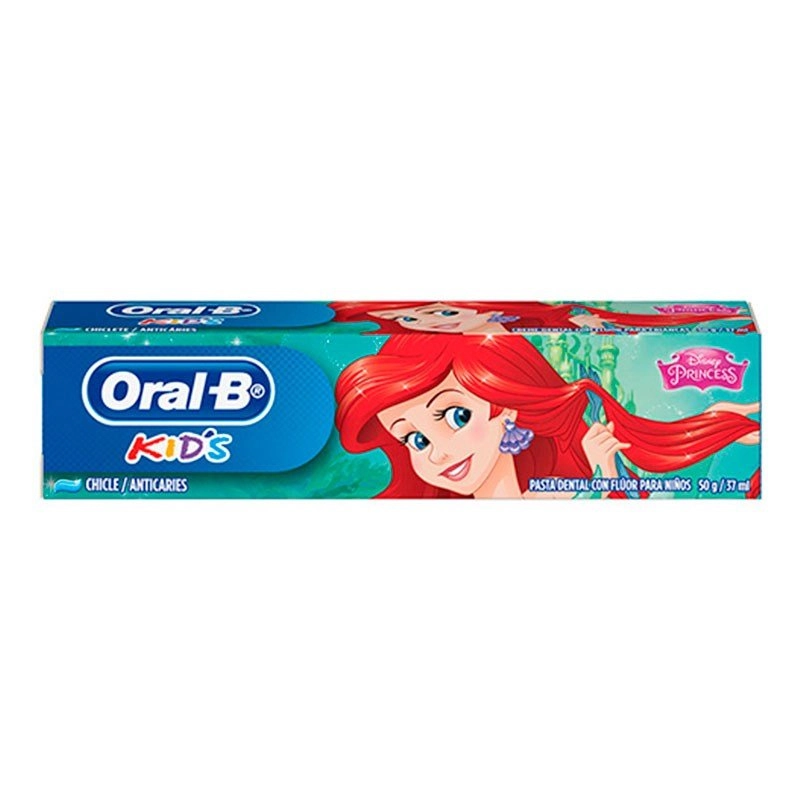 Creme Dental Infantil Com Flúor Chiclete Disney Princess Oral B Kids Caixa 50g