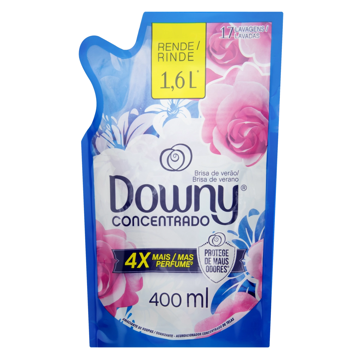 Amaciante De Roupa Concentrado Brisa De Verão Downy Sachê 400ml
