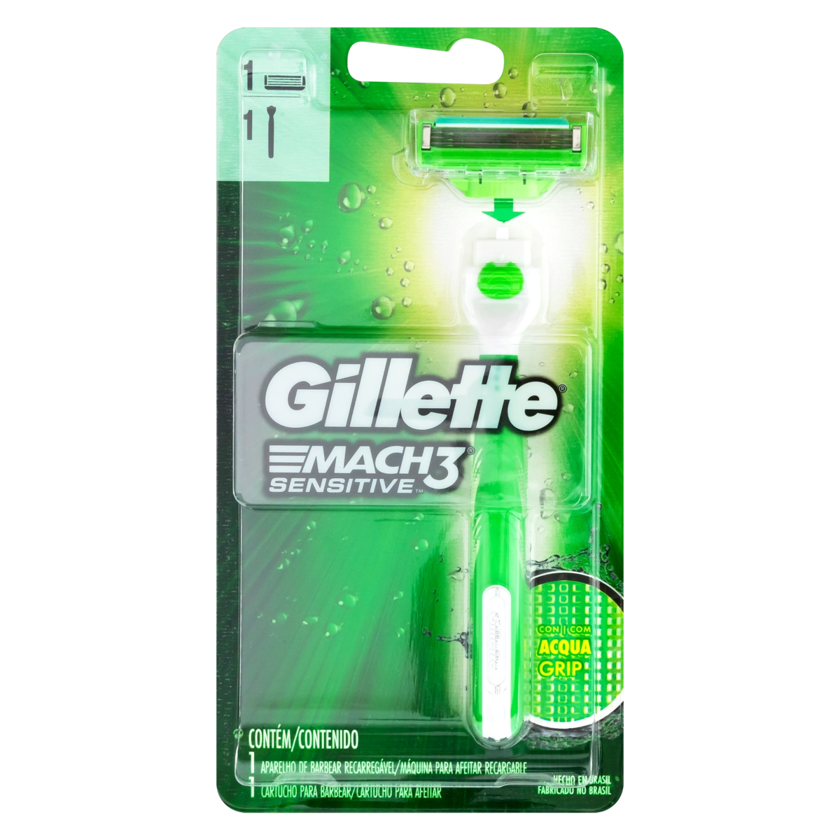 Aparelho Recarregável E Carga Para Barbear Gillette Mach3 Sensitive