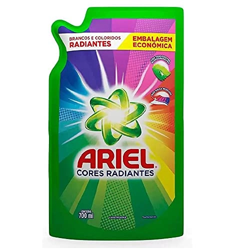 Lava Roupas Líquido Roupas Brancas E Coloridas Ariel Cores Radiantes Sachê 700ml Embalagem Econômica