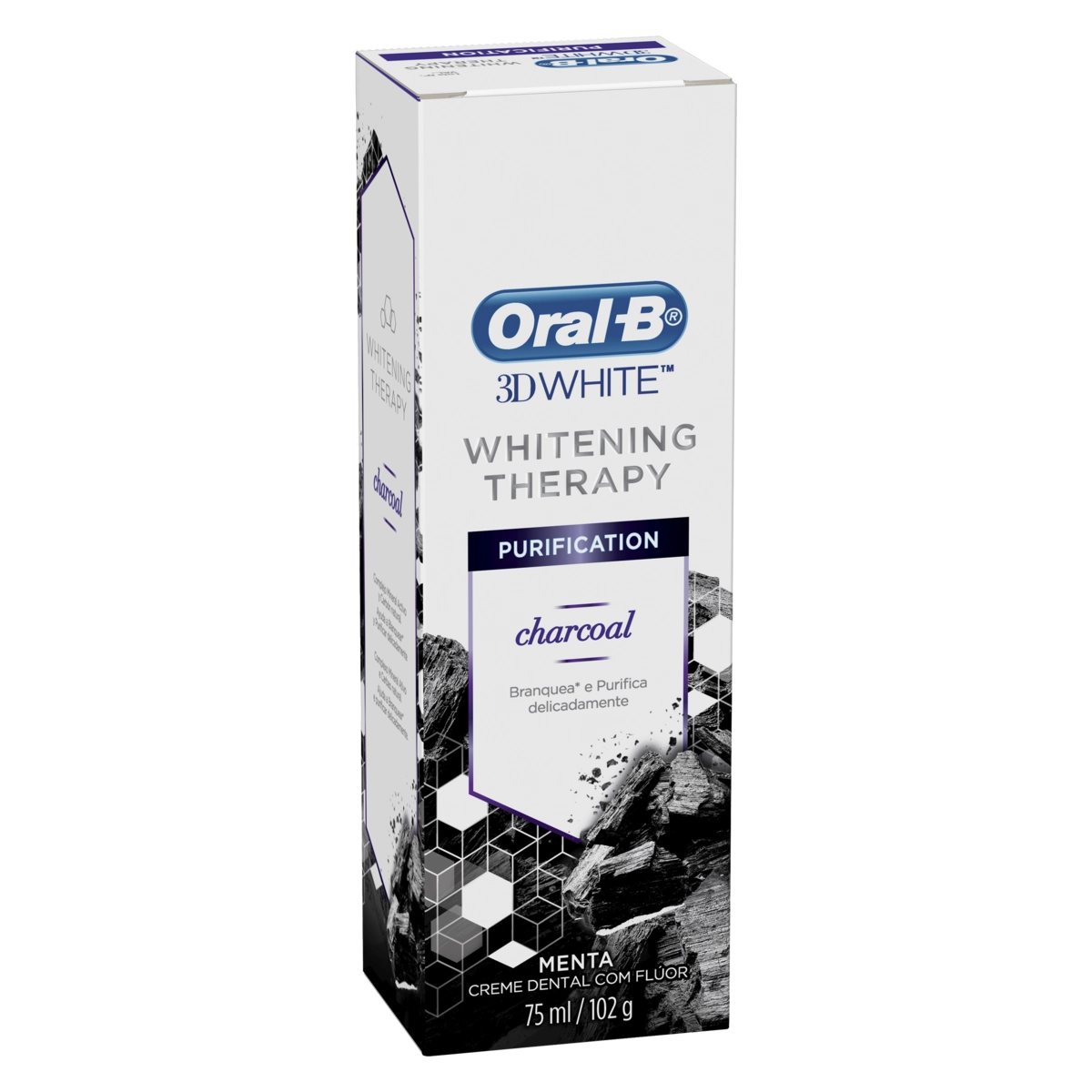 Creme Dental Purification Charcoal Menta Oral B 3d White Whitening Therapy Caixa 102g