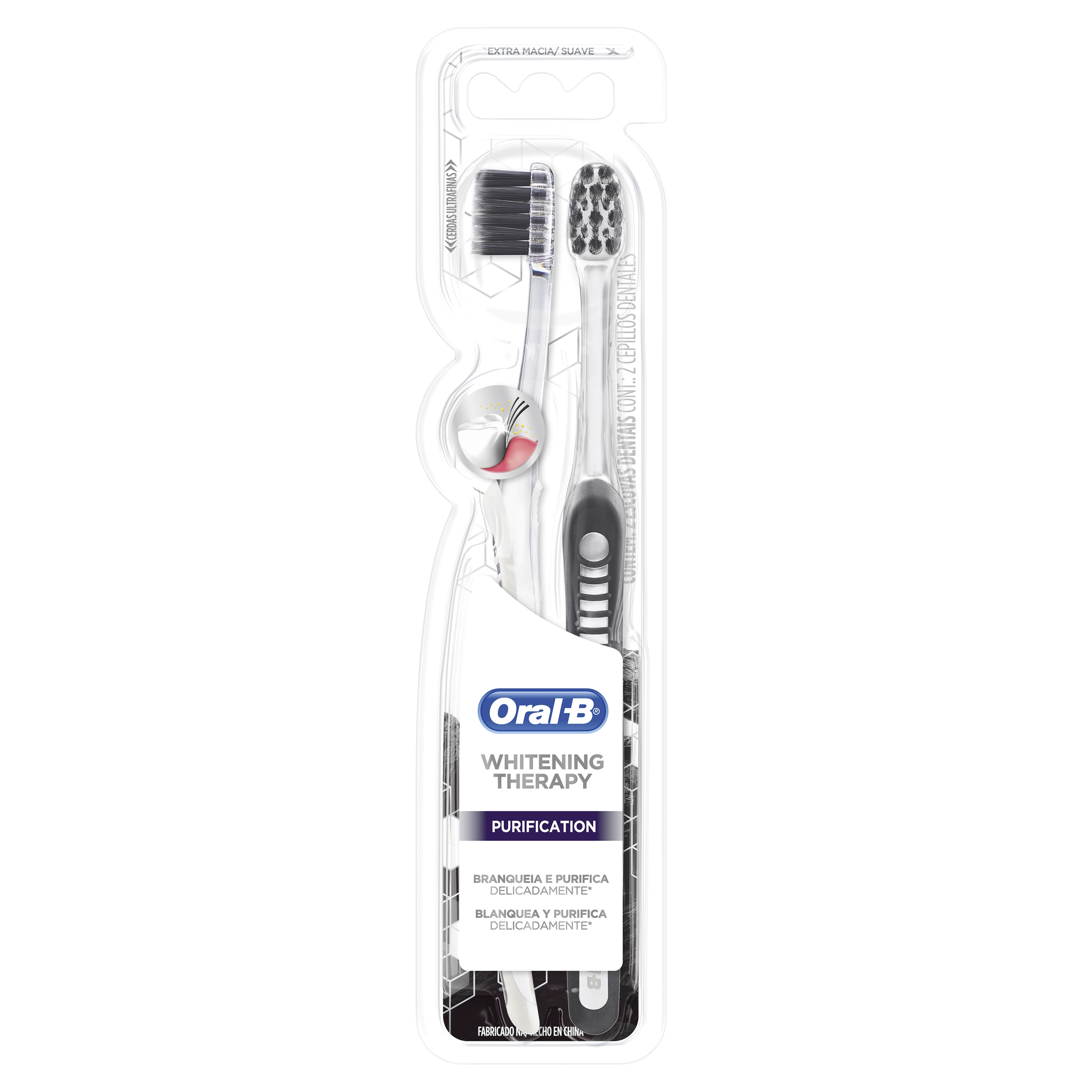 Escova Dental Extramacia Purification Oral B Whitening Therapy 2 Unidades