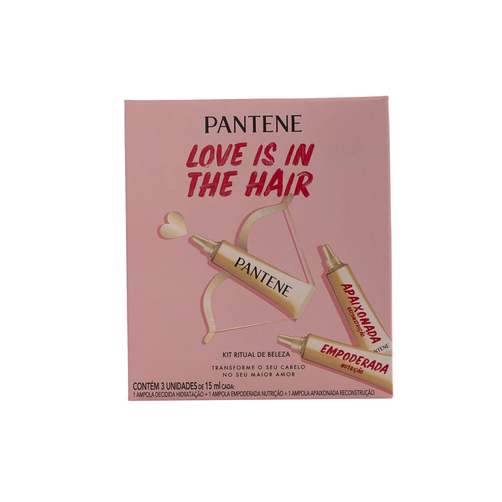 Kit Ampola De Tratamento Ritual De Beleza Love Is In The Hair Pantene 3 Unidades 15ml Cada