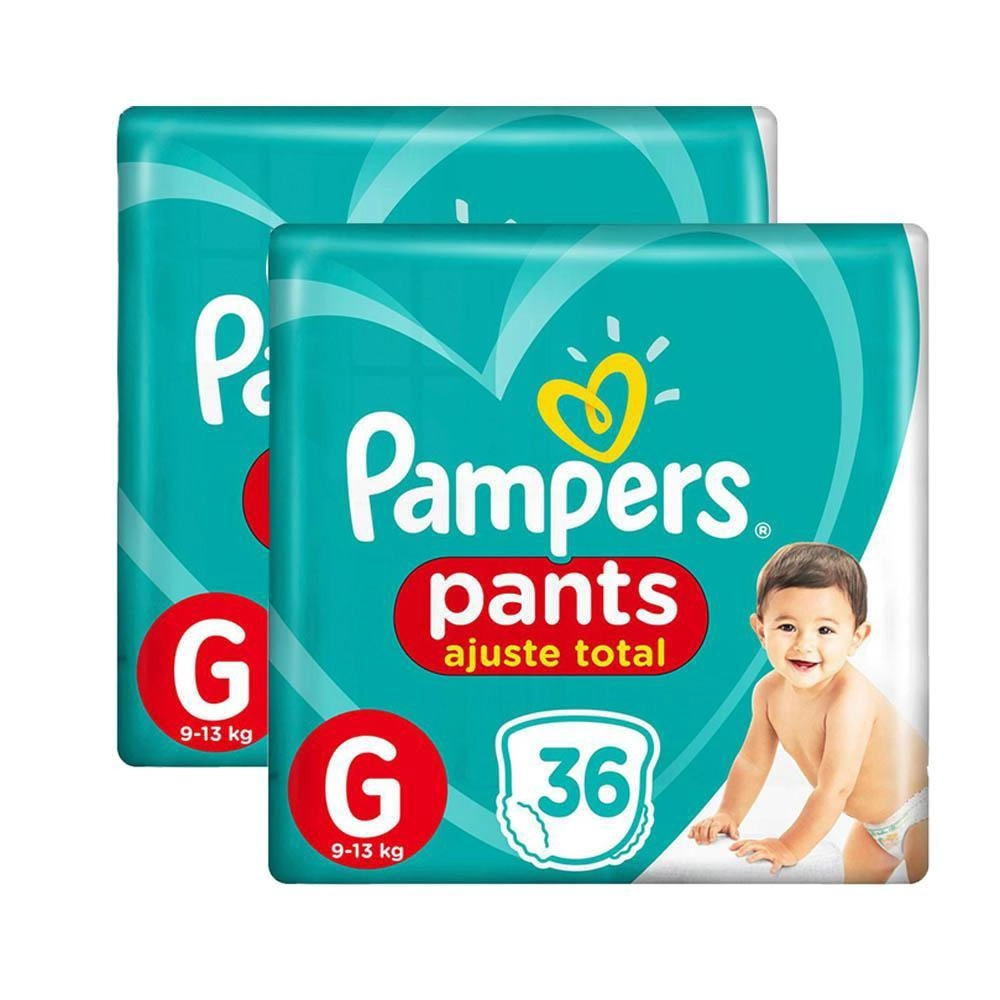 Fralda Descartável Infantil Pants Pampers Ajuste Total G Pacote 34 Unidades Grátis 2 Fraldas