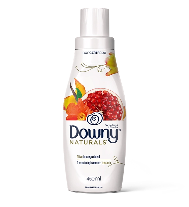 Amaciante De Roupa Concentrado Flor De Romã E Baunilha Downy Naturals Frasco 450ml