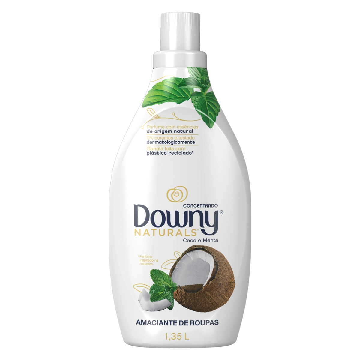 Amaciante De Roupa Concentrado Coco E Menta Downy Naturals Frasco 1,35l