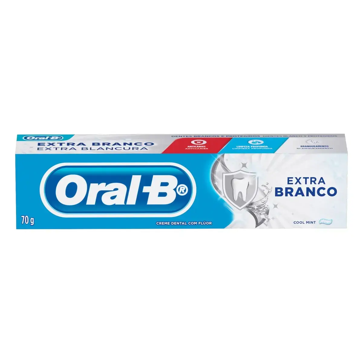 Creme Dental Cool Mint Oral B Extra Branco Caixa 70g