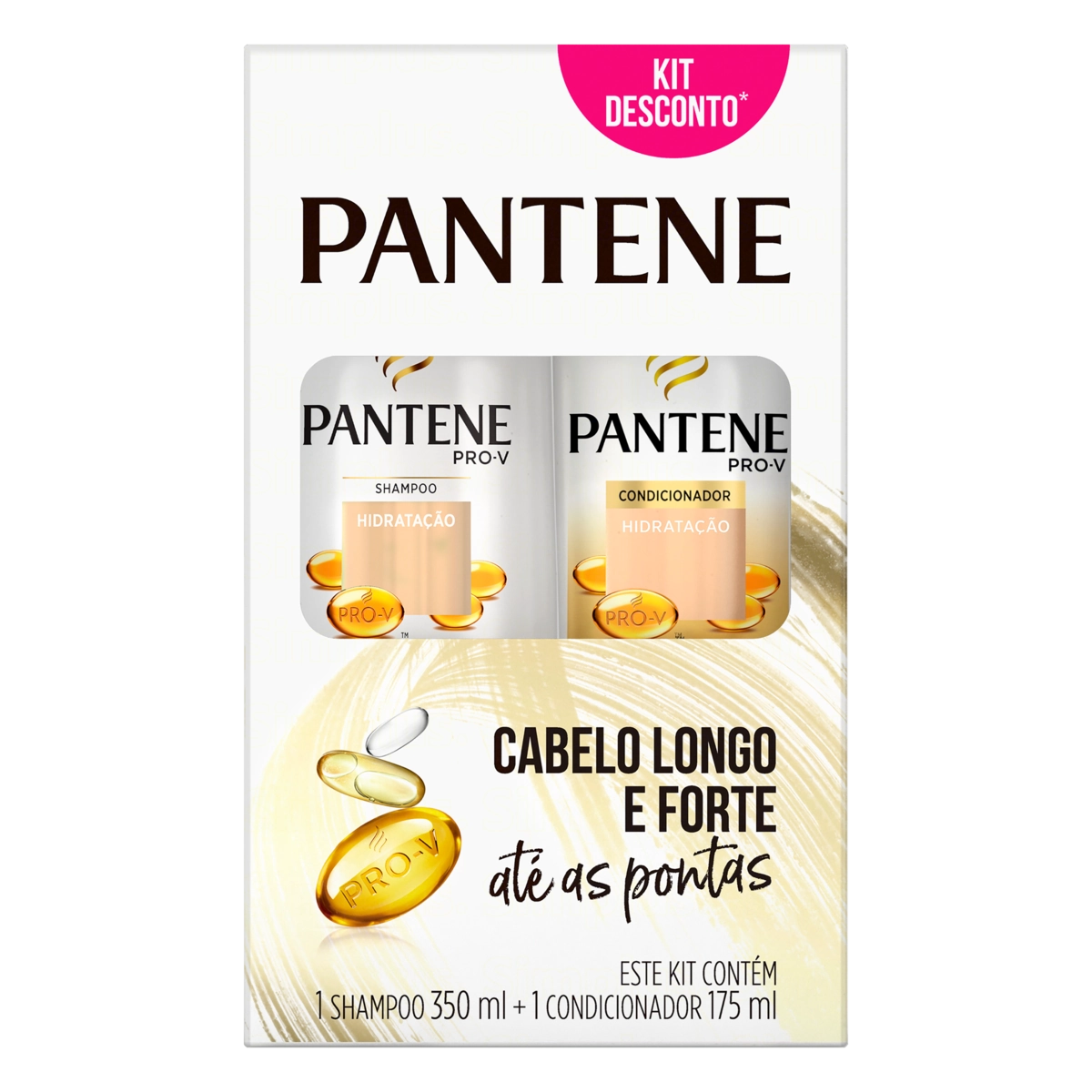 Kit Shampoo 350ml Condicionador 175ml Pantene Hidratação