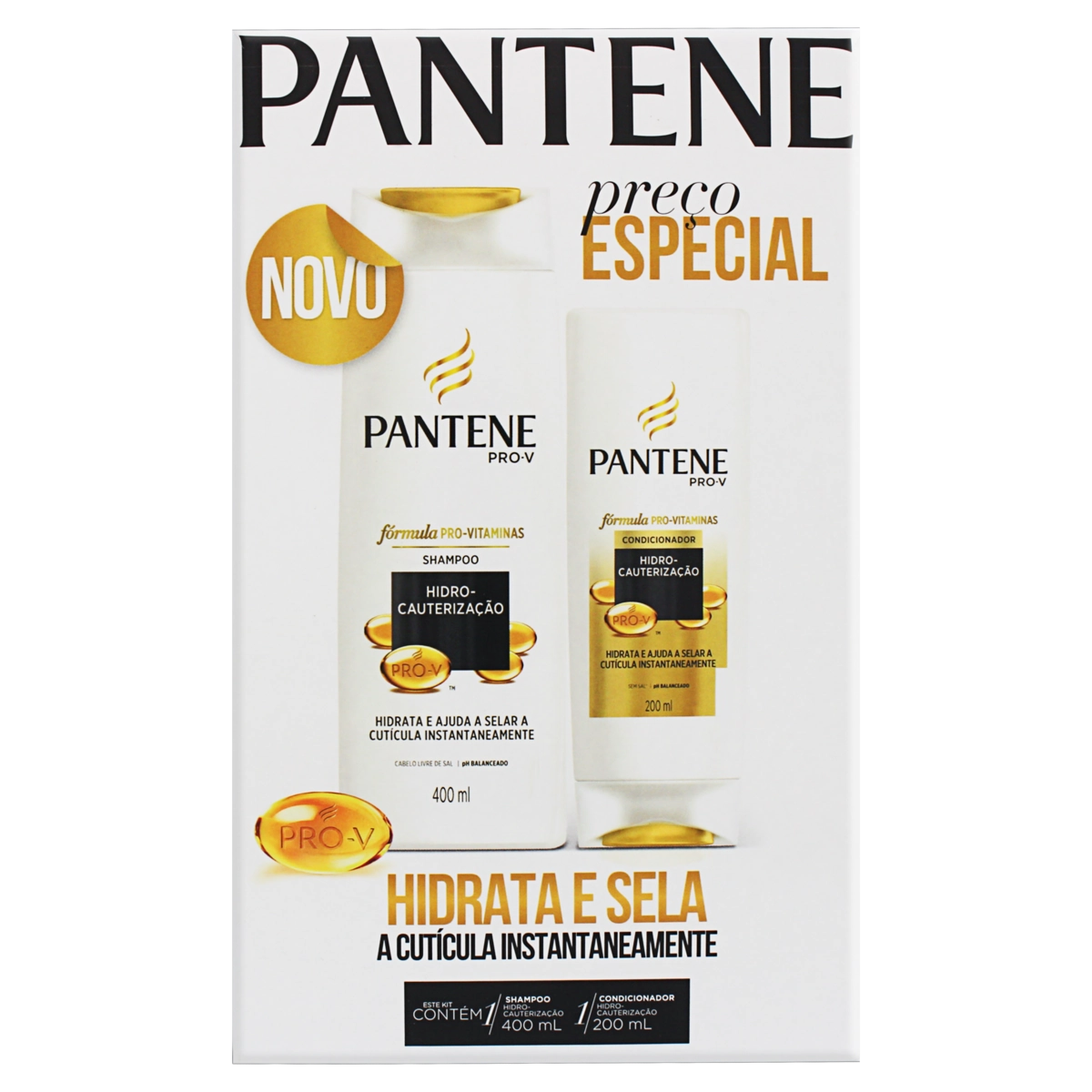 Kit Shampoo 350ml Condicionador 175ml Pantene Hidro Cauterização