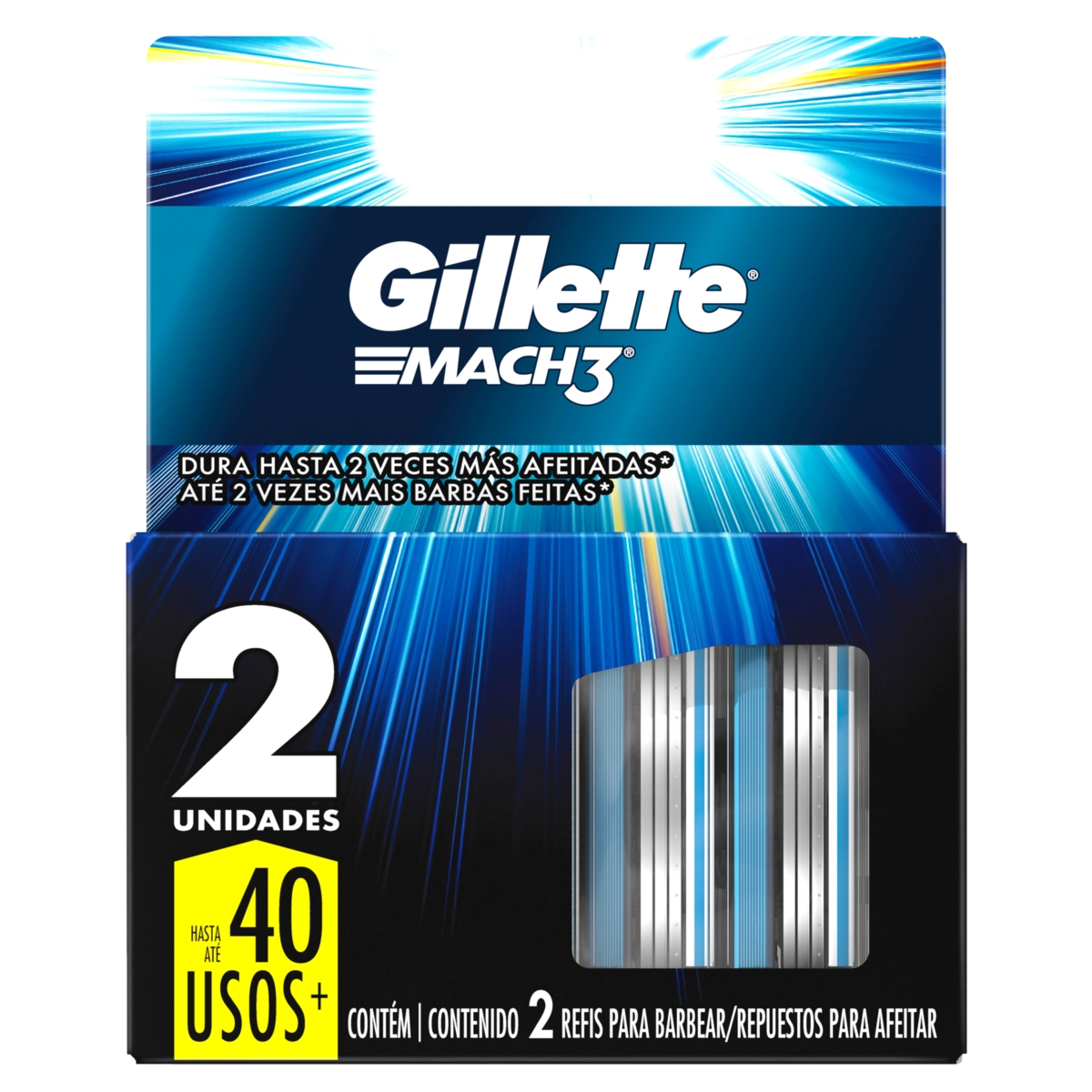 Carga De Aparelho Para Barbear Gillette Mach3 2 Unidades