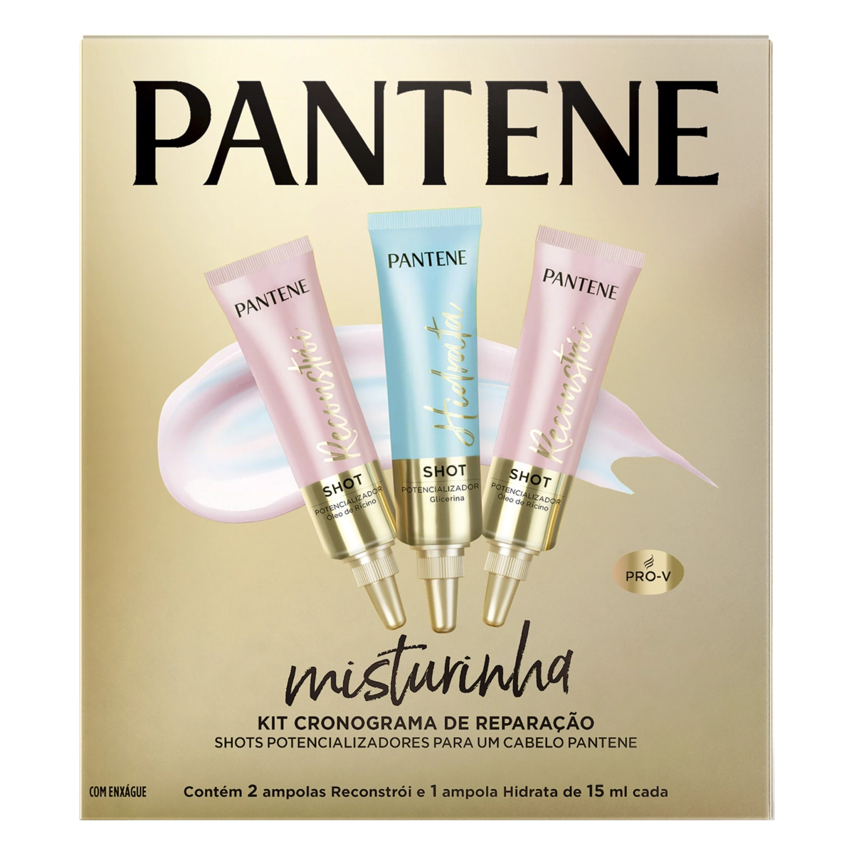 Kit 2 Ampola Shot Potencializador Reconstrói 1 Hidrata Pantene Misturinha 15ml Cada