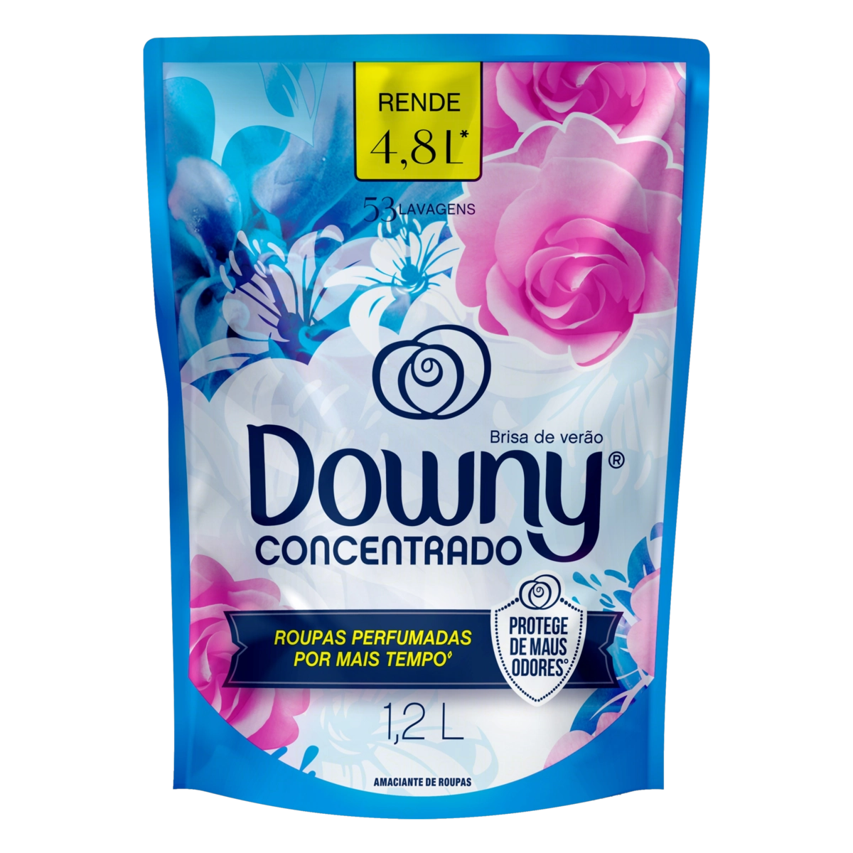 Amaciante De Roupa Concentrado Brisa De Verão Downy Sachê 1,2l Embalagem Econômica